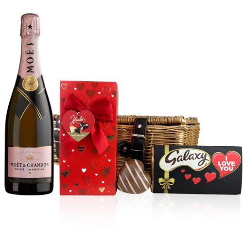 Moet & Chandon Rose Champagne 75cl And Chocolate Love You hamper
